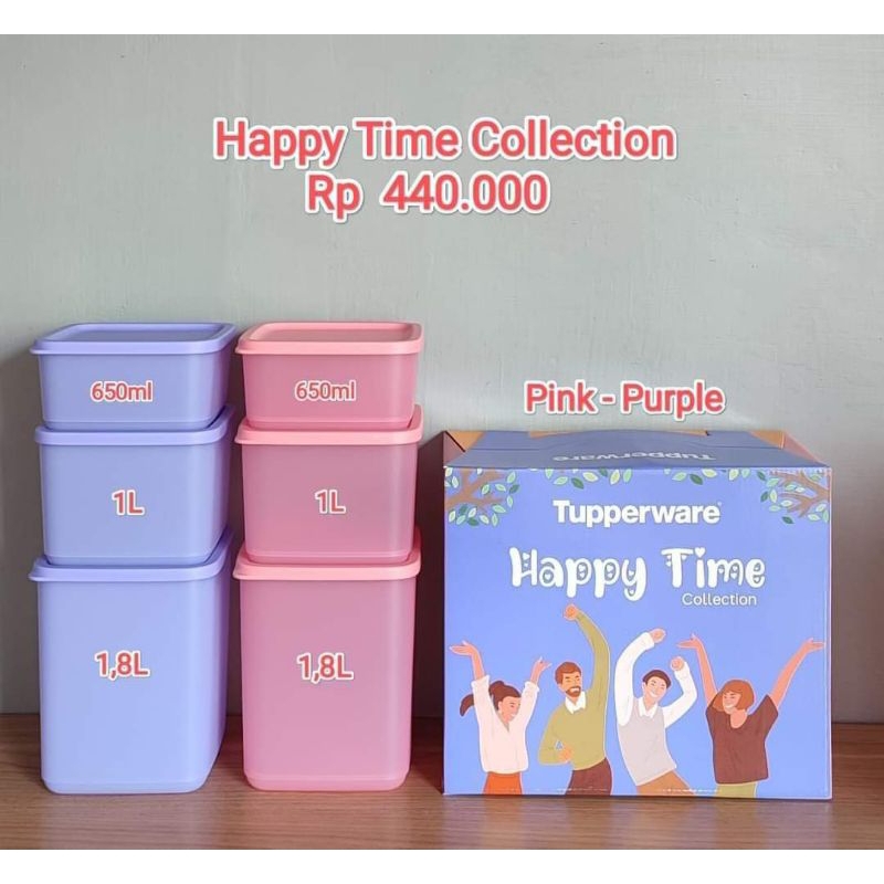 Jual Happy time set iner box new ori tupperware PAKET HAMPERS HARI RAYA