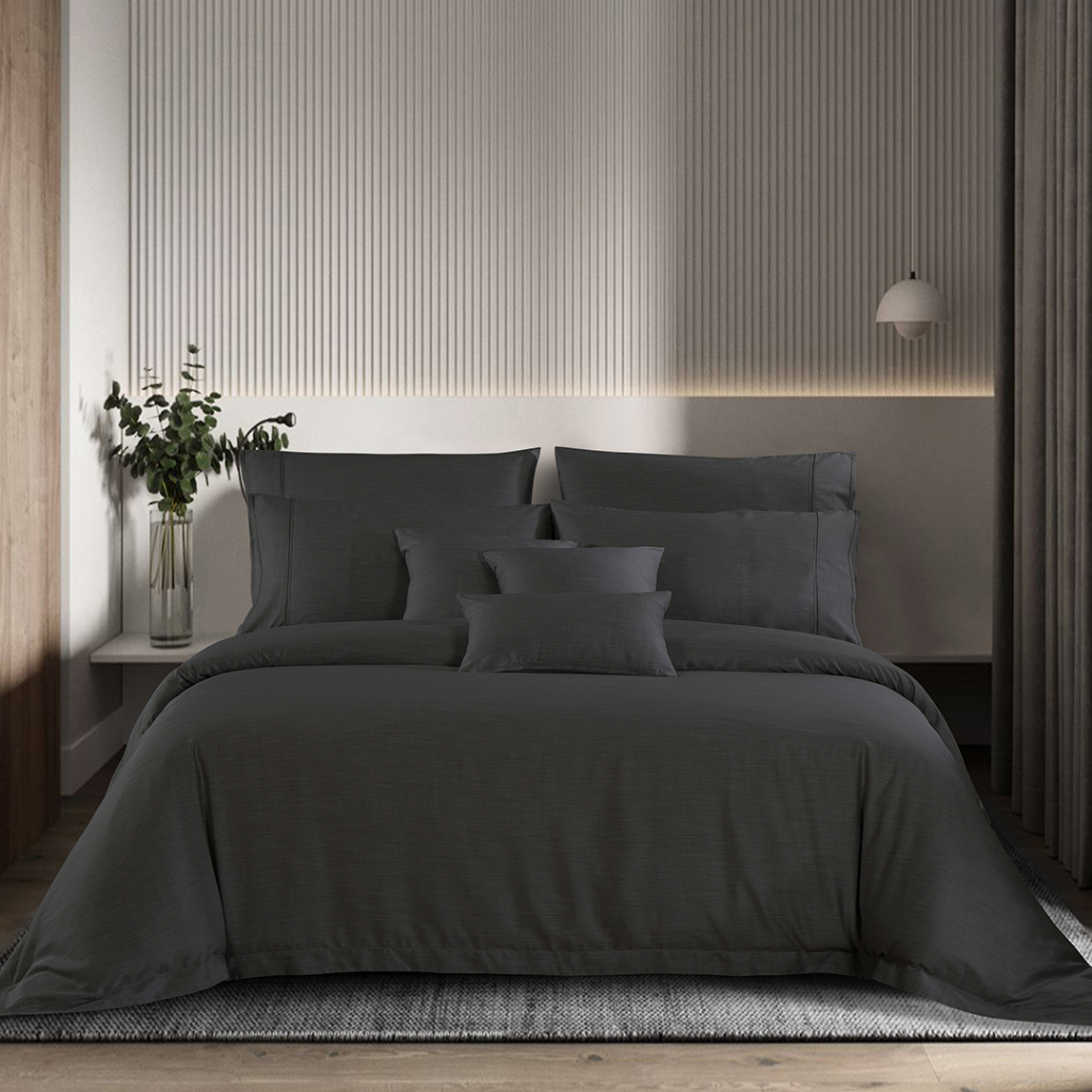 Jual AKEMI Tencel Charcoal Concord Dark shoot grey Bed Sheet Set Shopee Indonesia