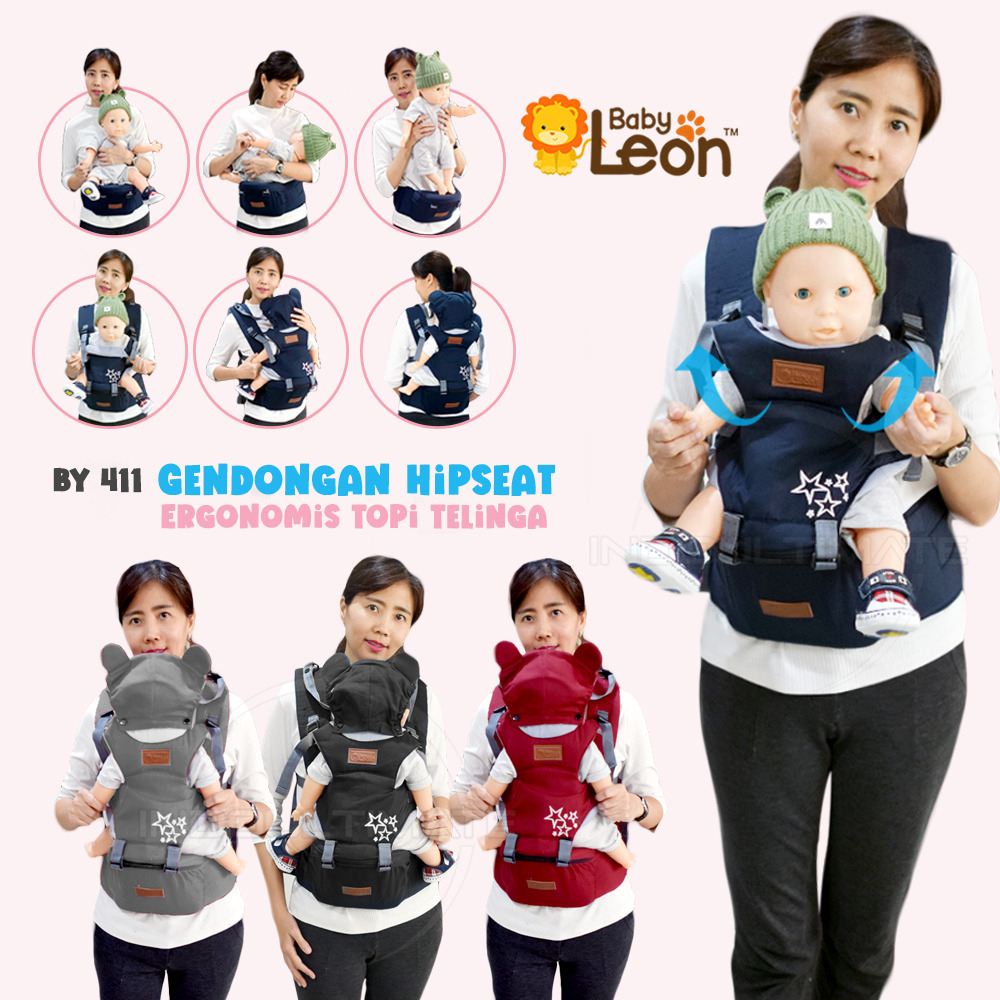 Jual 5in1 Way Hipseat Baby Gendongan Bayi Depan BABY LEON Gendongan