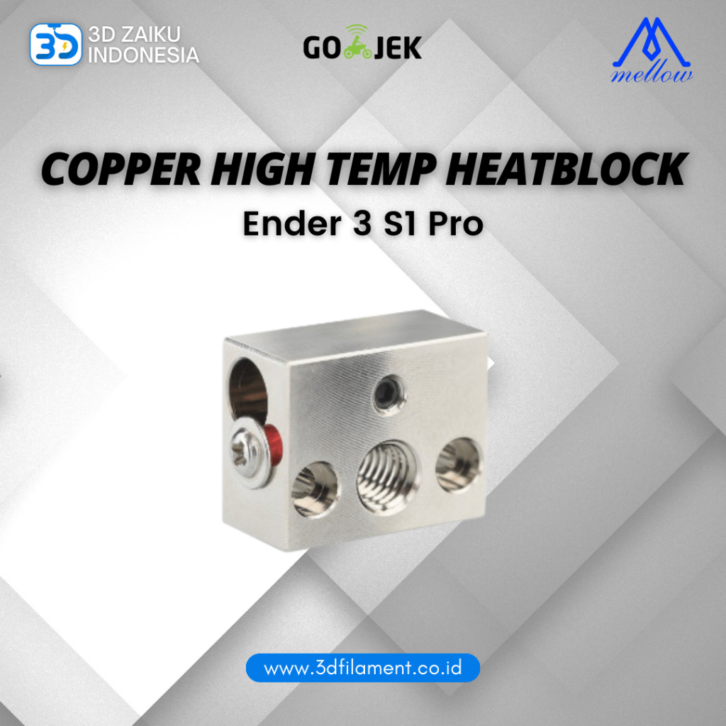 Jual Mellow Creality Ender 3 S1 Pro Copper High Temp Heatblock Heater ...