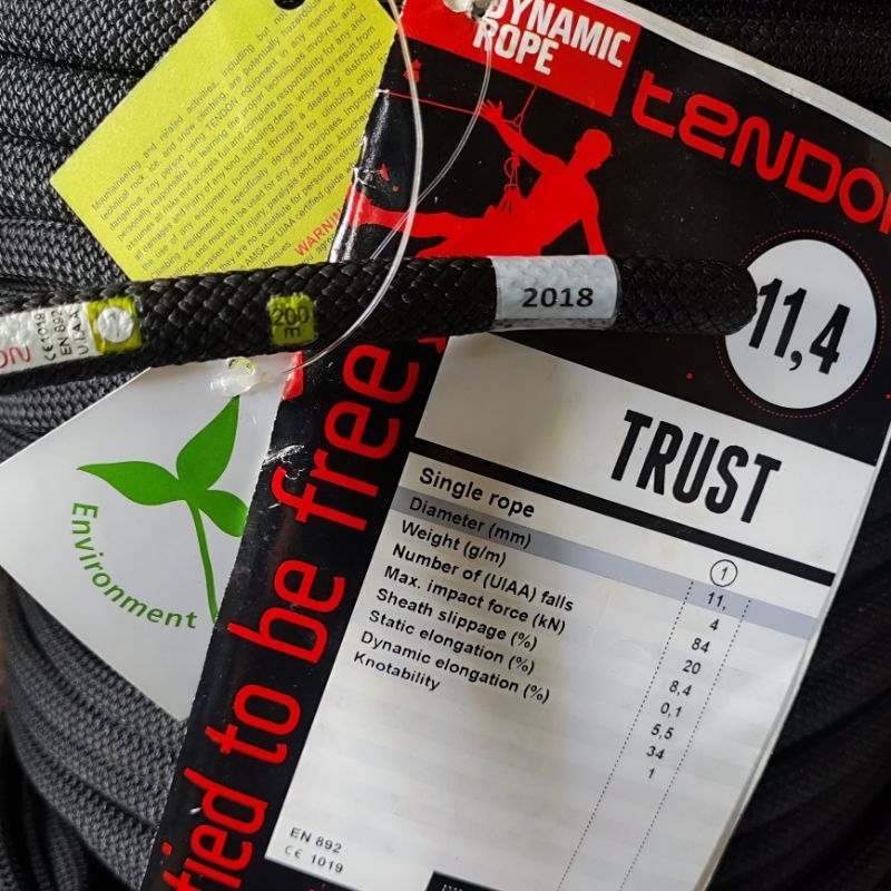Jual TENDON TRUST Dynamic Rope 11.4mm 200mtr Tali Karmantel Dinamis ...