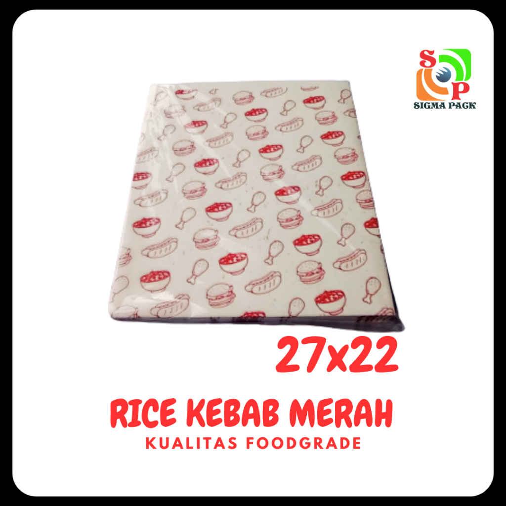 Jual Kertas Nasi KFC 27x22 Kebab Paperwrap Kertas Foodgrade Paper