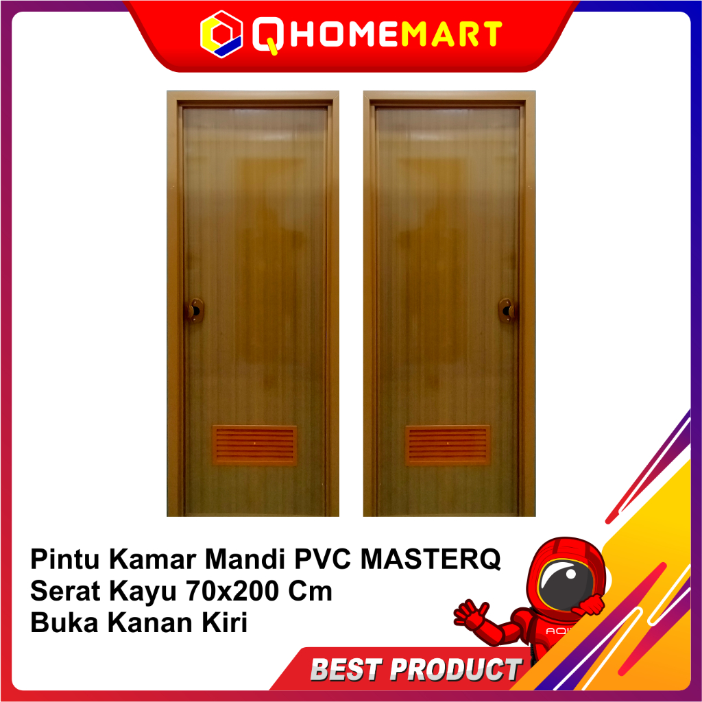 Jual Pintu Kamar Mandi Pvc Masterq Serat Kayu 70x200 Cm Buka Kanan Kiri Shopee Indonesia 