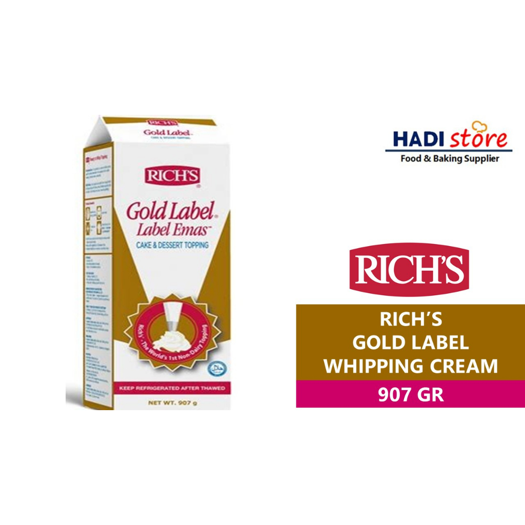 Jual RICH'S RICHS RICH GOLD LABEL WHIPPING CREAM NON DAIRY 907 GR