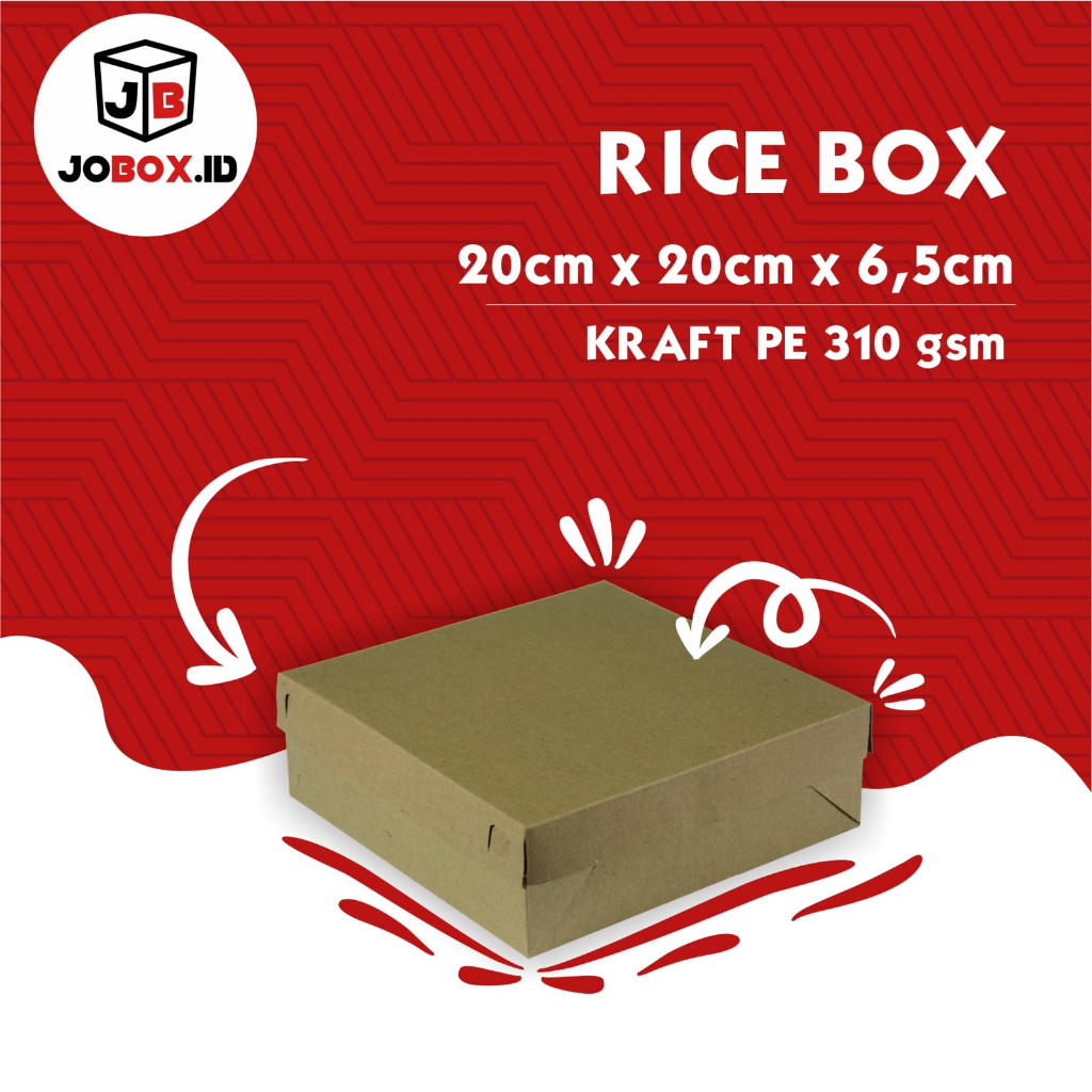 Jual Box Nasi 20x20x6,5 310 Gsm / Dus Nasi / Box Nasi Kraft / Kotak ...