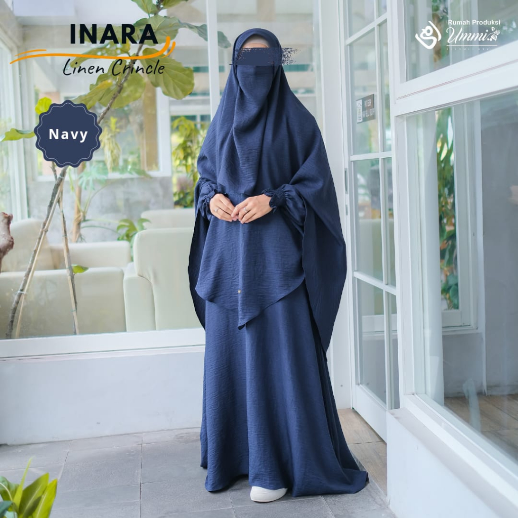 Jual Inara set by Rumah Produksi Ummi | Gamis set Crinkle | Gamis Syar ...