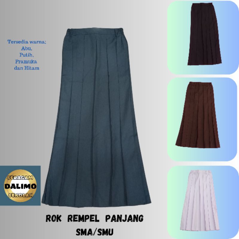 Jual ROK PANJANG REMPEL SMA SEMUA WARNA SERAGAM DALIMO SERAGAM MURAH ...