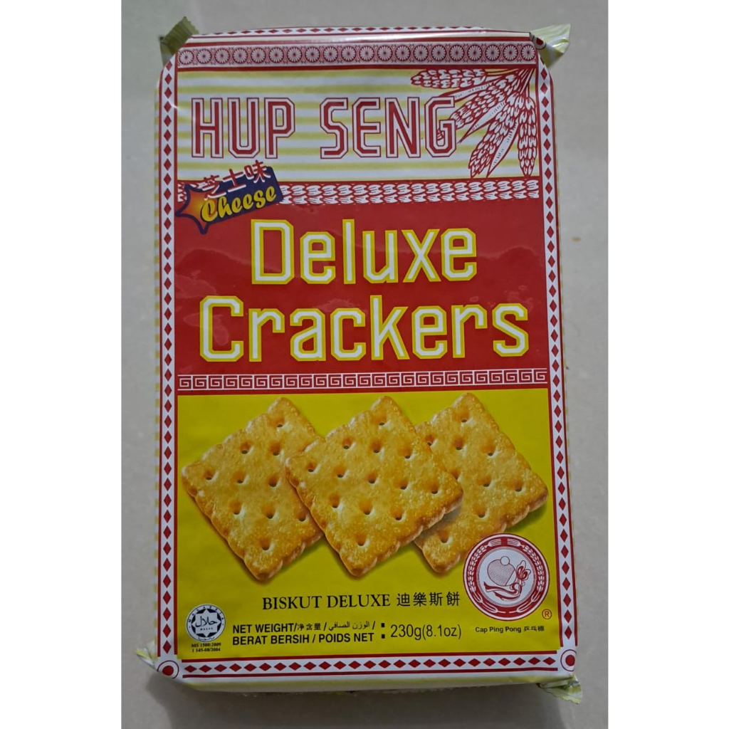 Jual Roti Kering Biskuit HUP SENG Deluxe Crackers Keju Asin 230GR