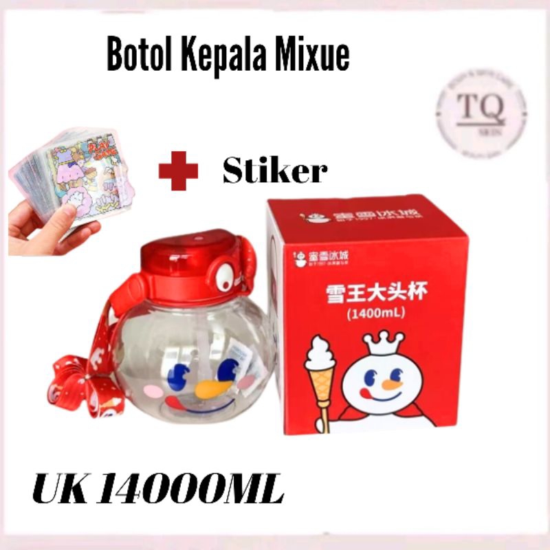 Jual botol Mixue 14000ml kepala ada sedotan ori free stiker | Shopee ...