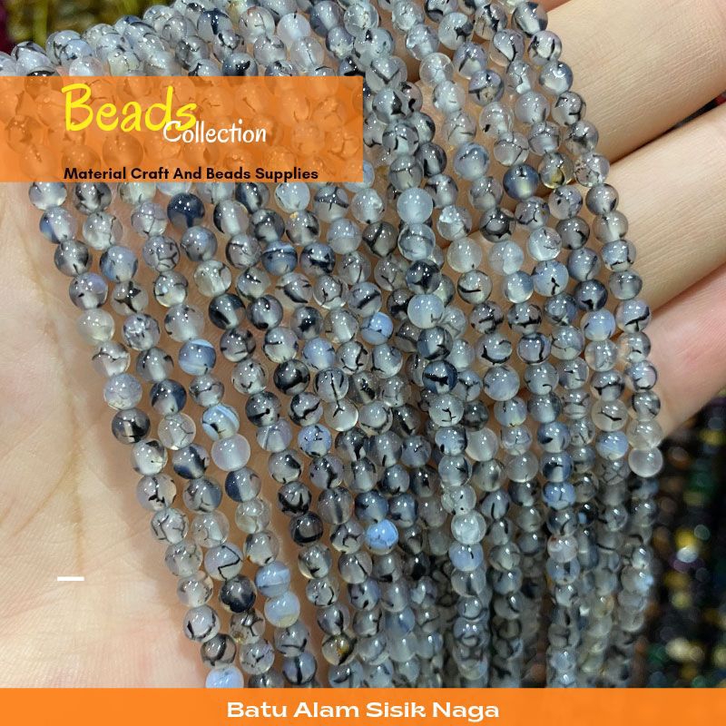 Jual Batu Alam Petir Sisik Naga Bulat Mm Mm Bahan Gelang Diy Shopee Indonesia