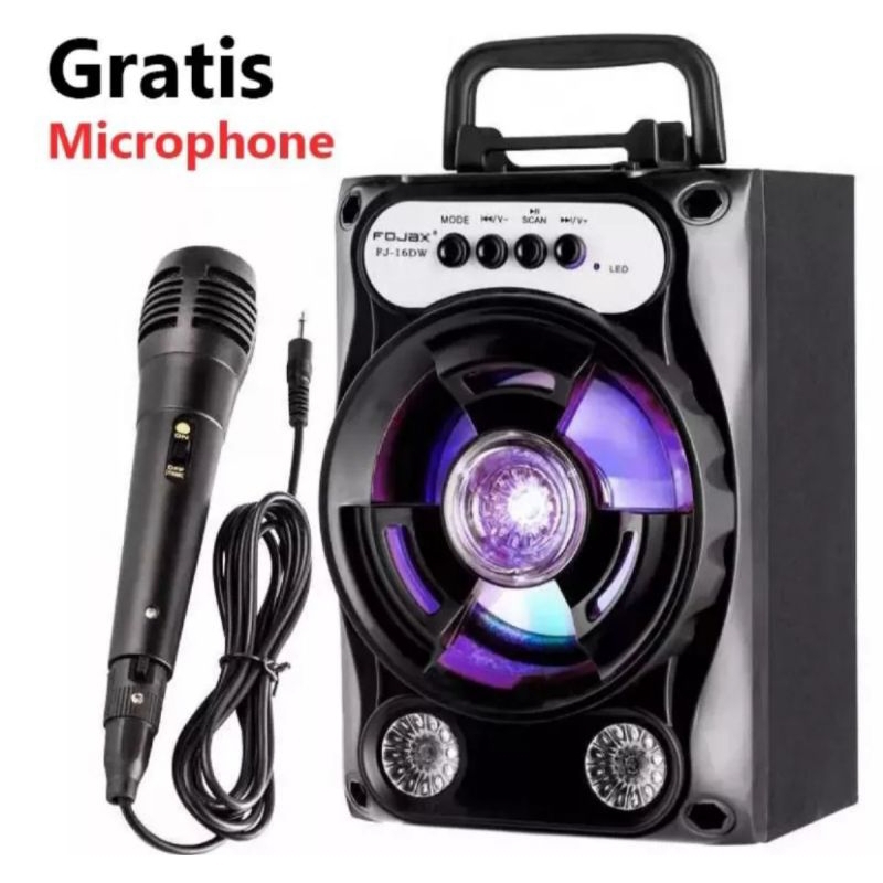 Jual Speaker Bluetooth 16DW Gratis Mic Karaokean Karaoke FULL BASS