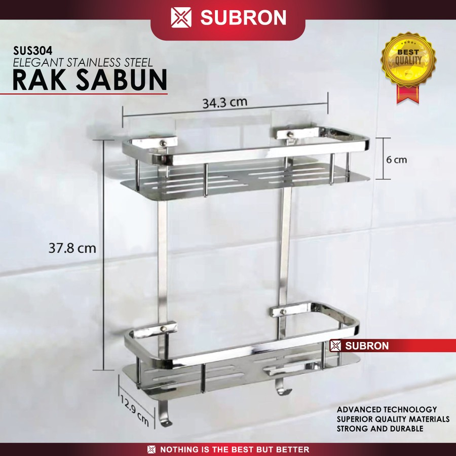 Jual Rak Sabun Persegi 2 Susun Kamar Mandi Tempat Stainless Shampo SUS ...
