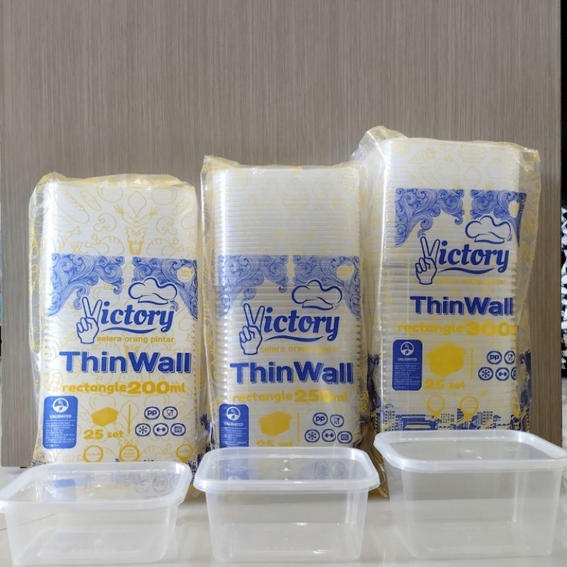 Jual Thinwall Victory RECTANGLE 200 ml 250 ml 300 ml /Kotak makan ...