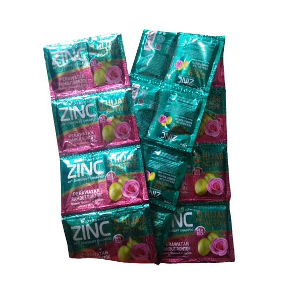 Jual Zinc Hijab Active Rambut Rontok Renceng Sachet 12x10ml | Shopee ...