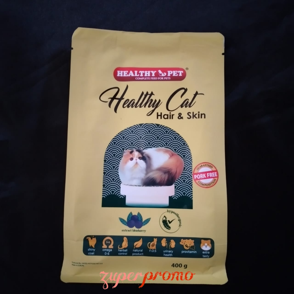 Jual PROMO Healthy Cat Hair & Skin 400gr / Makanan Kucing Hair Skin