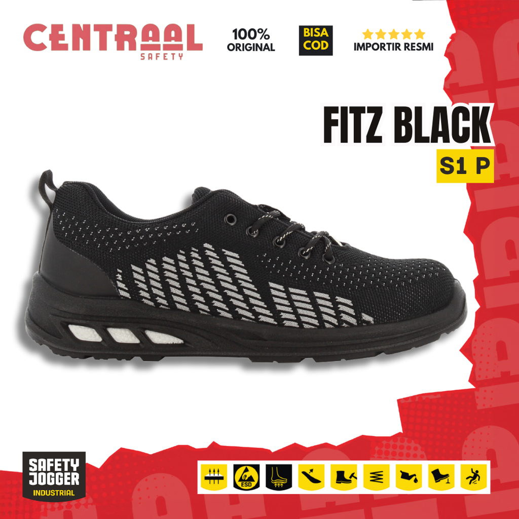 Jual Safety Jogger Fitz Black / Sepatu Safety Jogger Shopee Indonesia