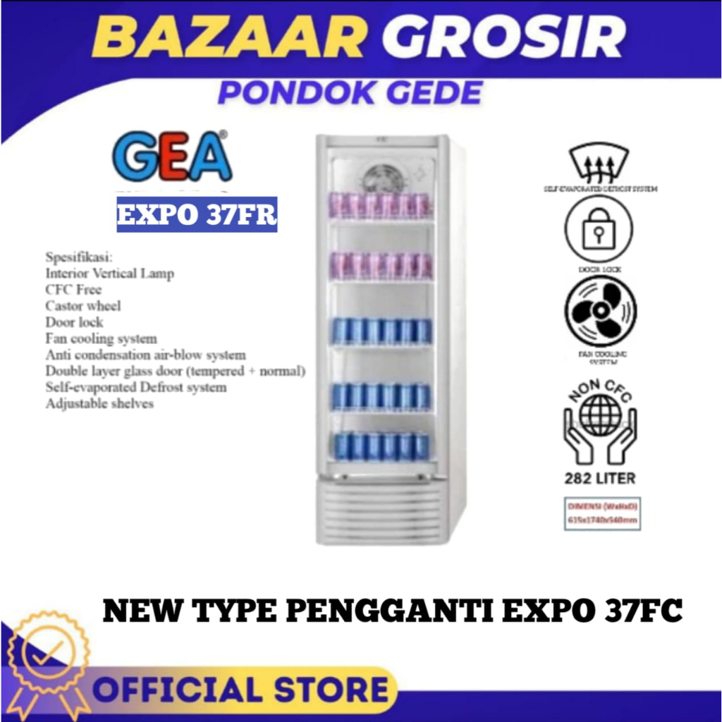 Jual SHOWCASE GEA EXPO 37FC DISPLAY COOLER EXPO 37 FC 5 RAK 282L ...