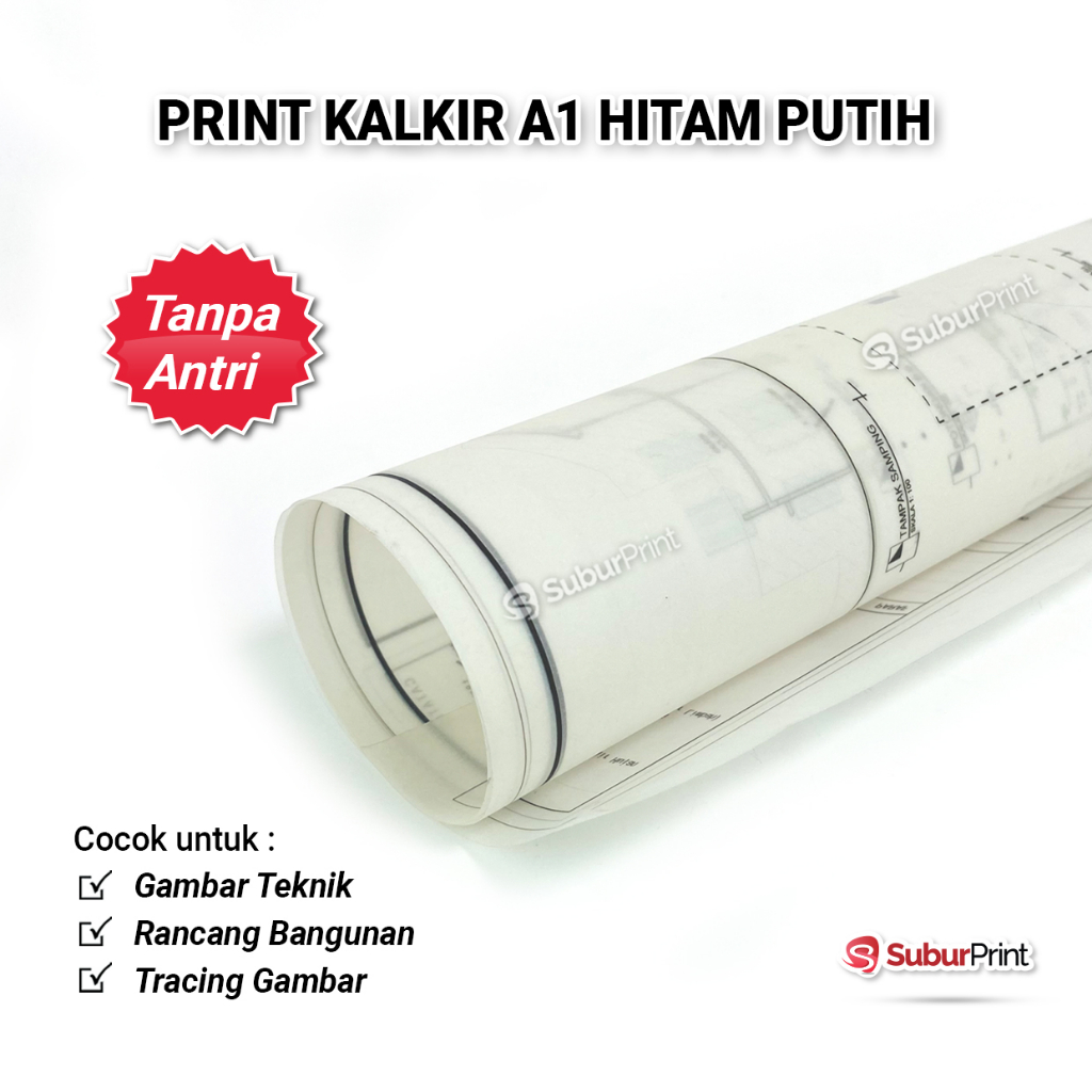 Jual Print Cetak Kalkir Besar Ukuran A1 Berwarna maupun Hitam Putih
