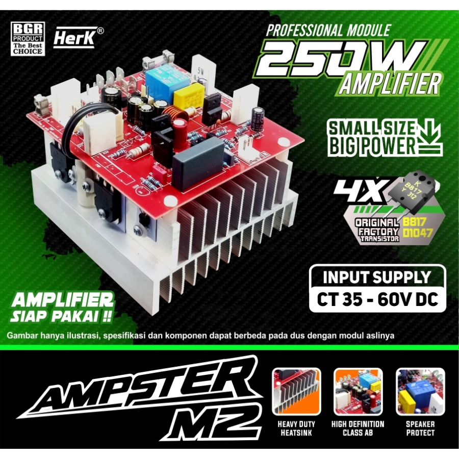 Jual KIT POWER AMPLIFIER AMPSTER M2 M-2 M 2 250 WATT 250W HERK AUDIO ...