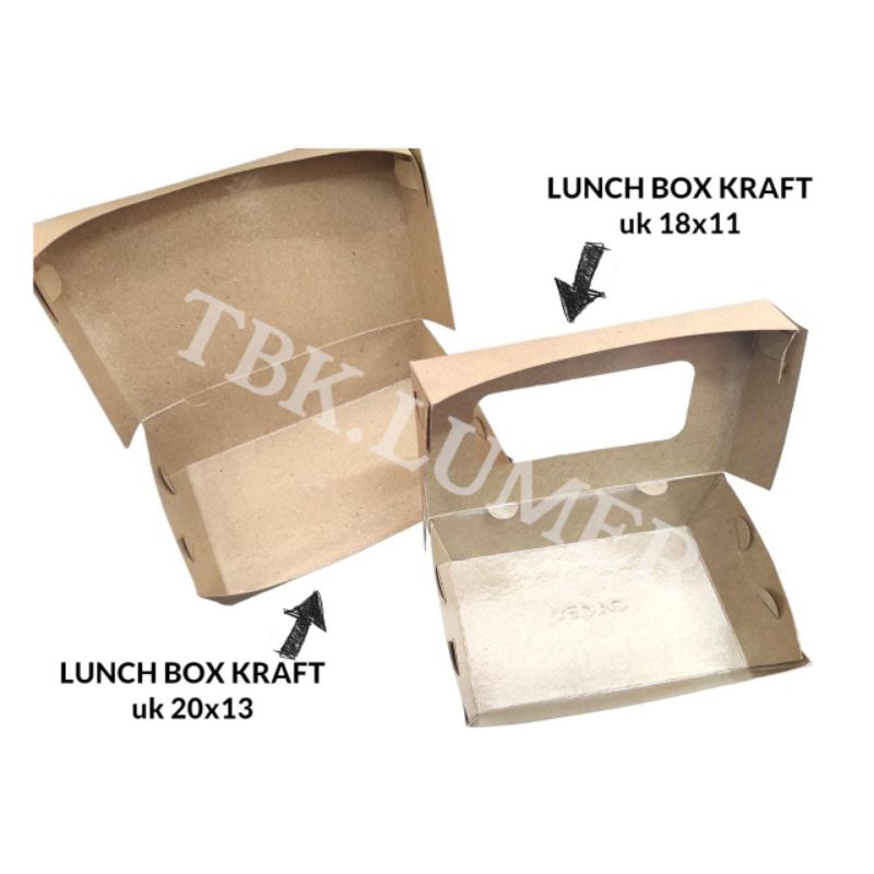 Jual LUNCH BOX KRAFT COKLAT/LUNCH BOX/BOX MAKANAN 1 PAK ISI 10 PCS