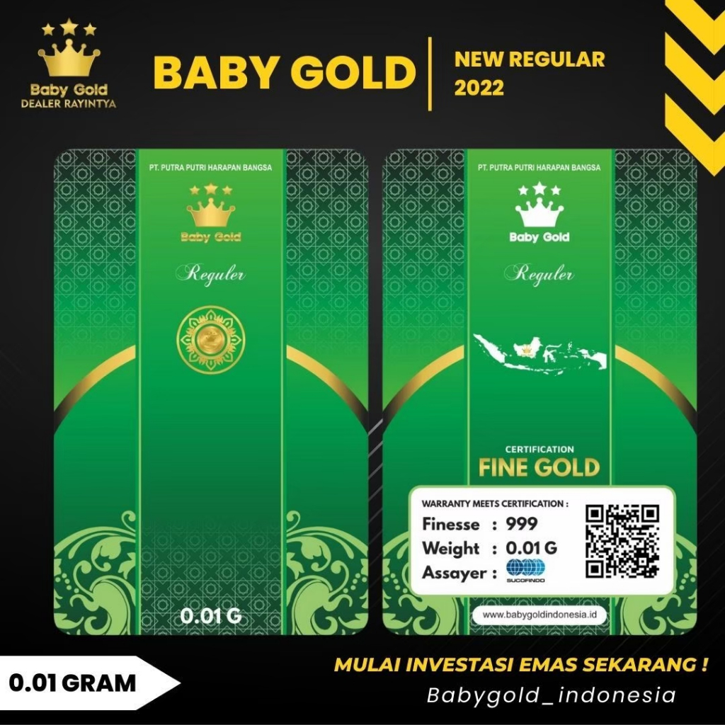 Jual Emas BabyGold 0.01 Gram Logam Mulia 24 Karat Emas Kecil Mikro Gram