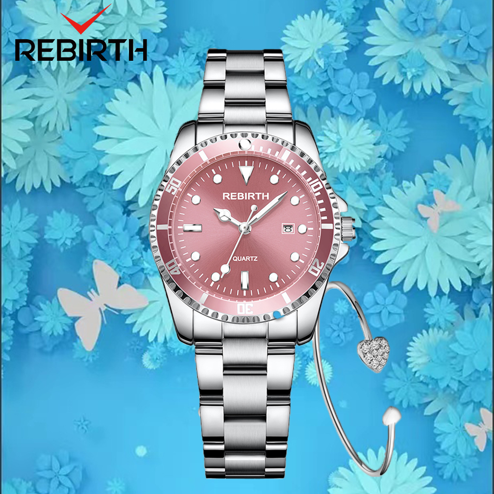 Jual REBIRTH Jam Tangan Wanita Mode Display Kuarsa Otomatis Date Anti ...