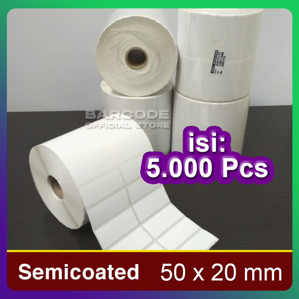 Jual Label Printer Barcode 50X20MM - 50X20 MM - 2 Line Semicoated Isi ...