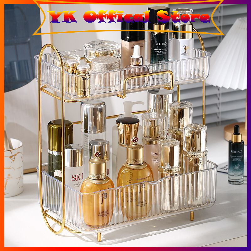 Jual Rak Kosmetik 2 Tingkat / Makeup Rak / Rak Kosmetik Gold / Rack ...