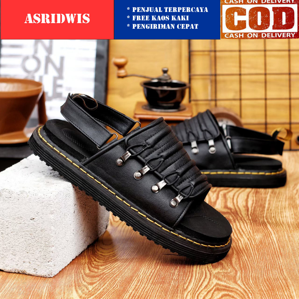 Jual Sandal Slide Pria Sol Docmart Premium Terbaru Kulit PU | Shopee ...