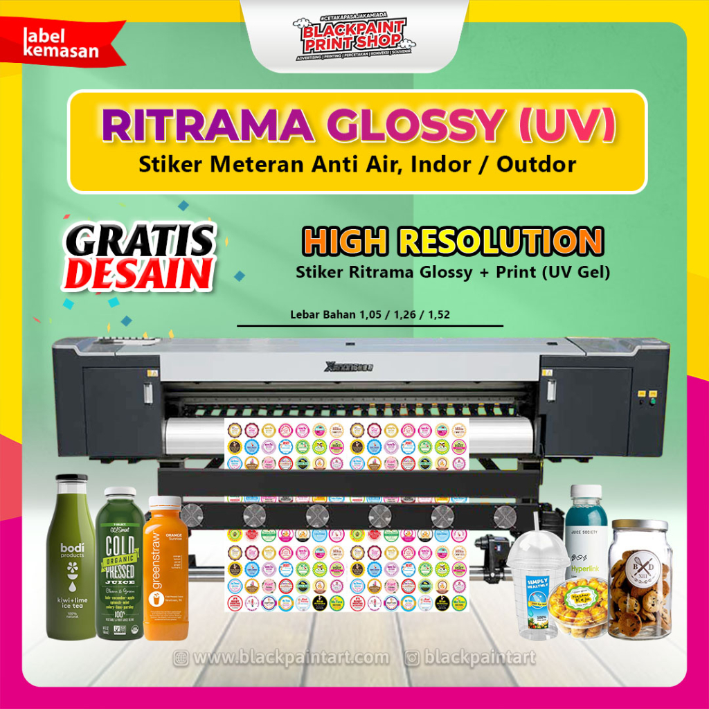 Jual Stiker Meteran Ritrama Glossy / Cetak Stiker Outdoor / Stiker ...