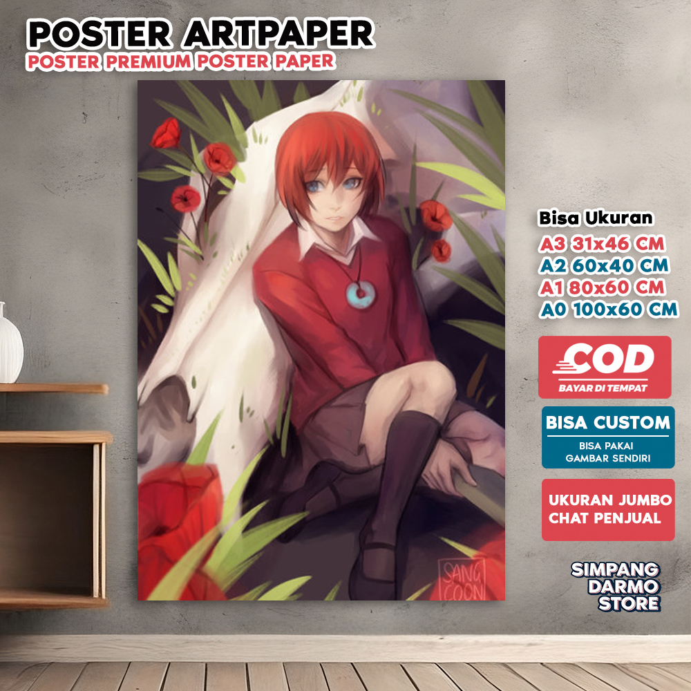 Jual Poster Anime Mahoutsukai no Yome Kualitas HD dan Bisa Custom untuk