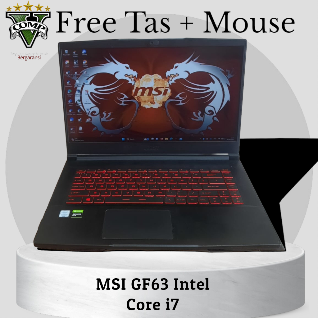 Jual Laptop MSI GF63, Core i5, Gen 9Th, Ram 8Gb, SSD 256Gb, DualVga ...
