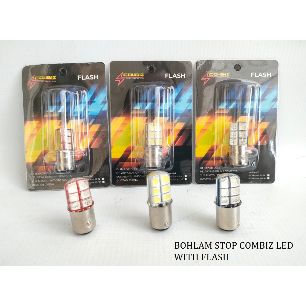 Jual Balon stop led 12 mata jelly kedip Combiz biru/merah/putih ...