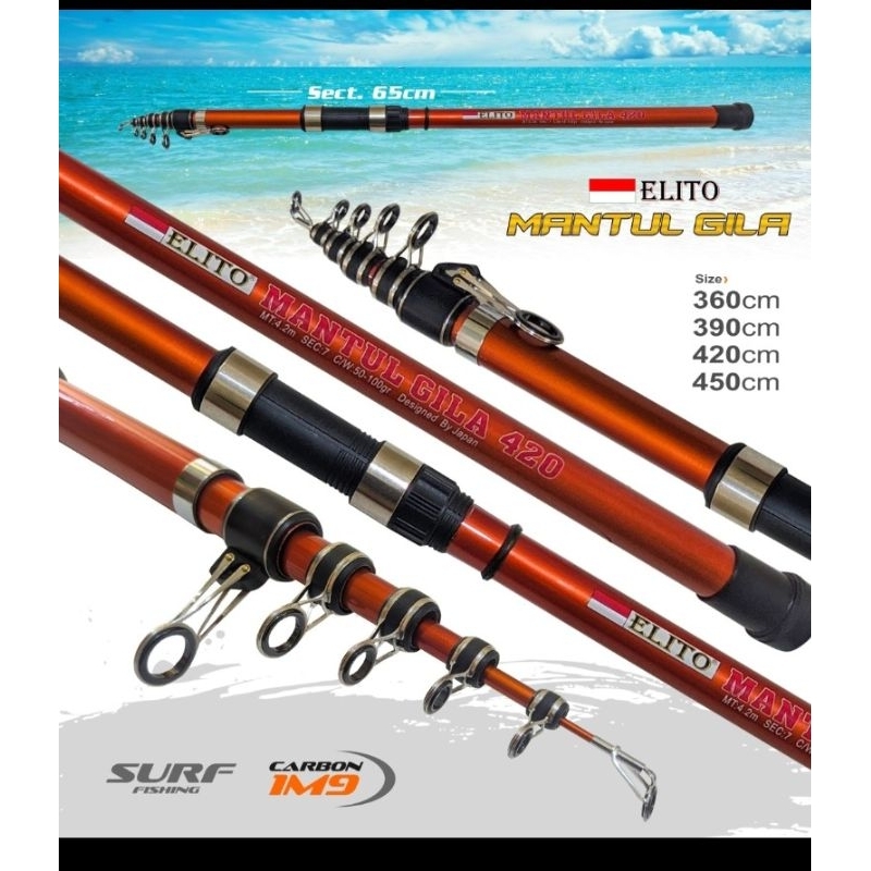 Jual Joran Pancing Pasiran & ROCK Fishing Lurekiller Surf casting 4.20M  CW.200-400 gr KUAT berkualitas