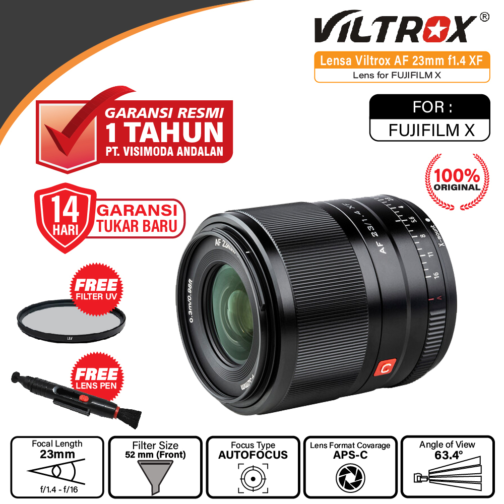 Jual Lensa Viltrox Af 23mm F1 4 Xf Lens For Fujifilm X Mount Original