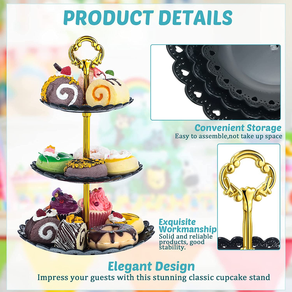 Jual Rak Makan Kue Buah Cake Plate Stand Display - CF431 | Shopee Indonesia