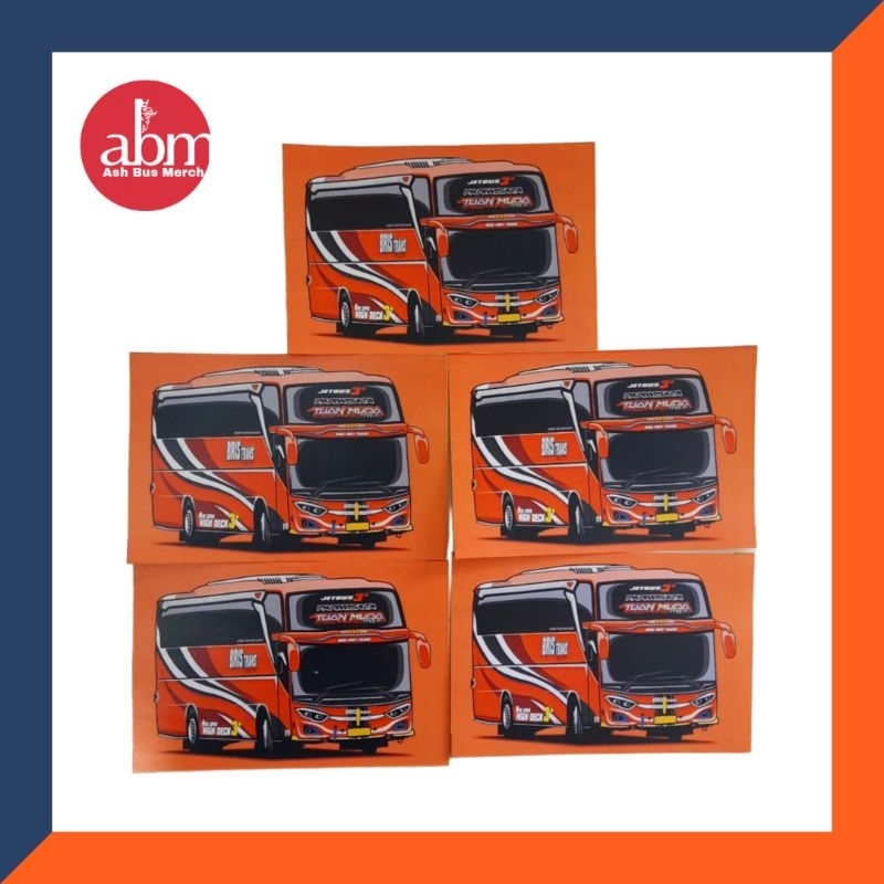 Jual 5 Pcs Sticker Bus Stiker Bis Bris Trans Tuan Muda Panjang Orange