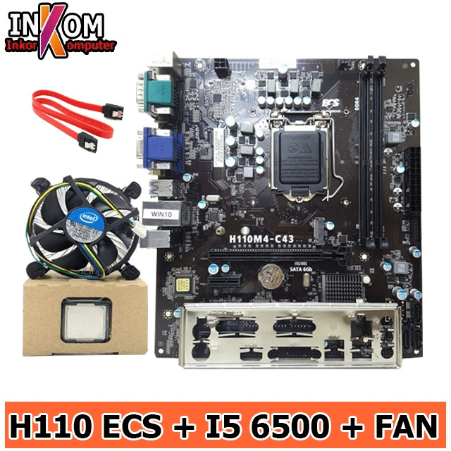 Jual Paket Mobo Motherboard H110 Lga 1151 Ddr4 Plus I5 6500 Fan