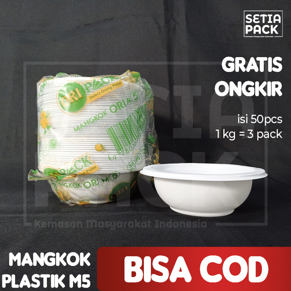 Jual Mangkok Plastik 50pcs Mangkuk Bakso Mie Ayam Ice Cream Ukuran 5