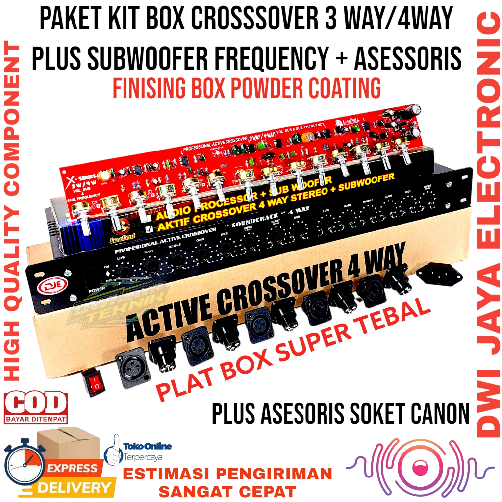 Jual Paket Kit Box Crossover 3way / 4way Plus Subwoofer Frequency ...