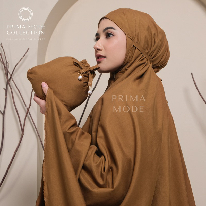 PRIMA MODE - Mukena Dewasa Travelling Polos Ameena 2in1 Resleting Katun Premium