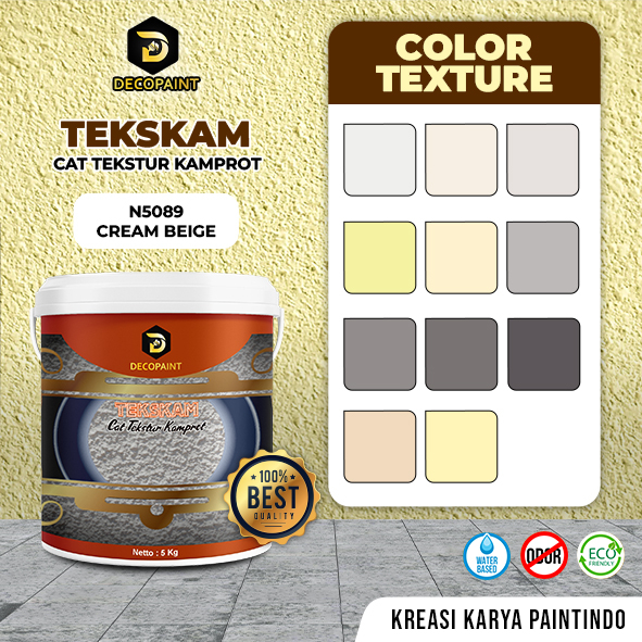 Jual Decopaint Cat Tembok Tekstur Kamprot Tekskam Cream Beige Kg