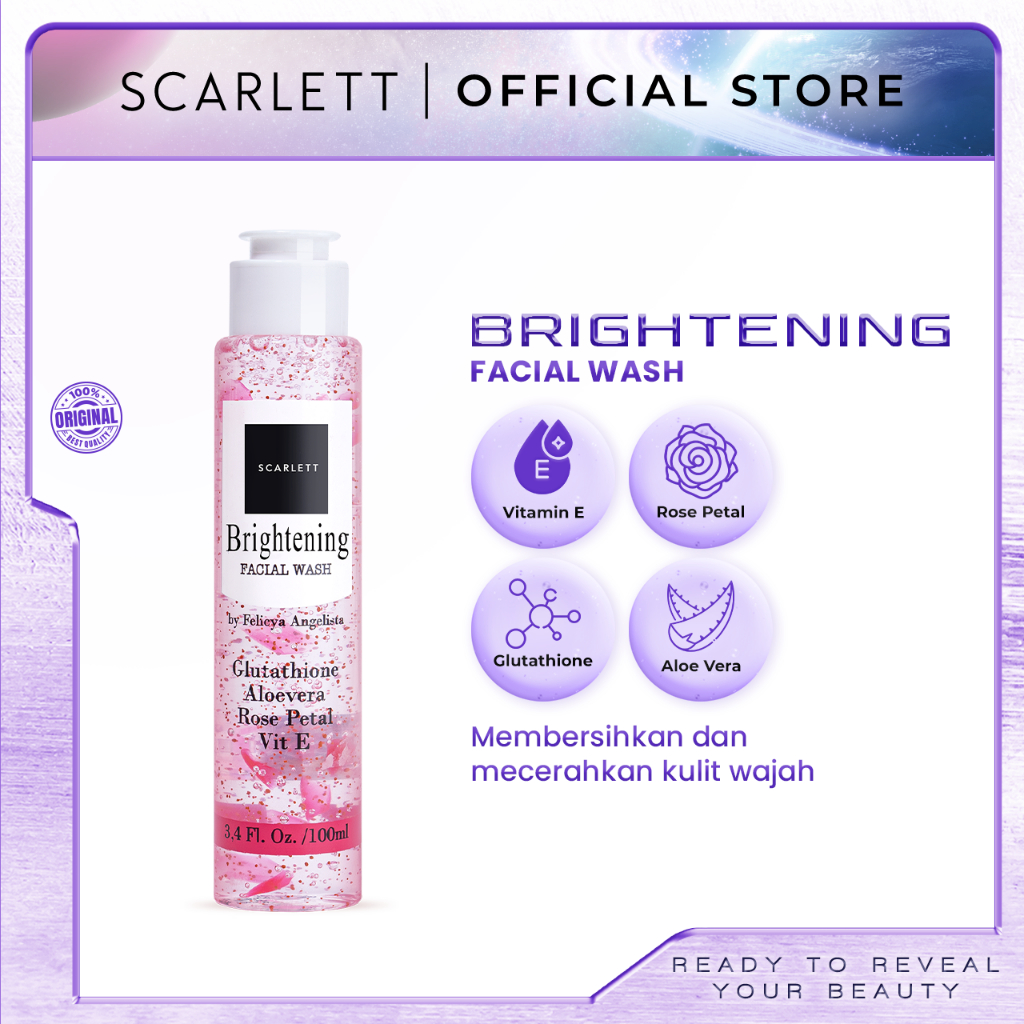 Jual Scarlett Whitening BRIGHTENING Facial Wash Sabun Cuci Muka Clean