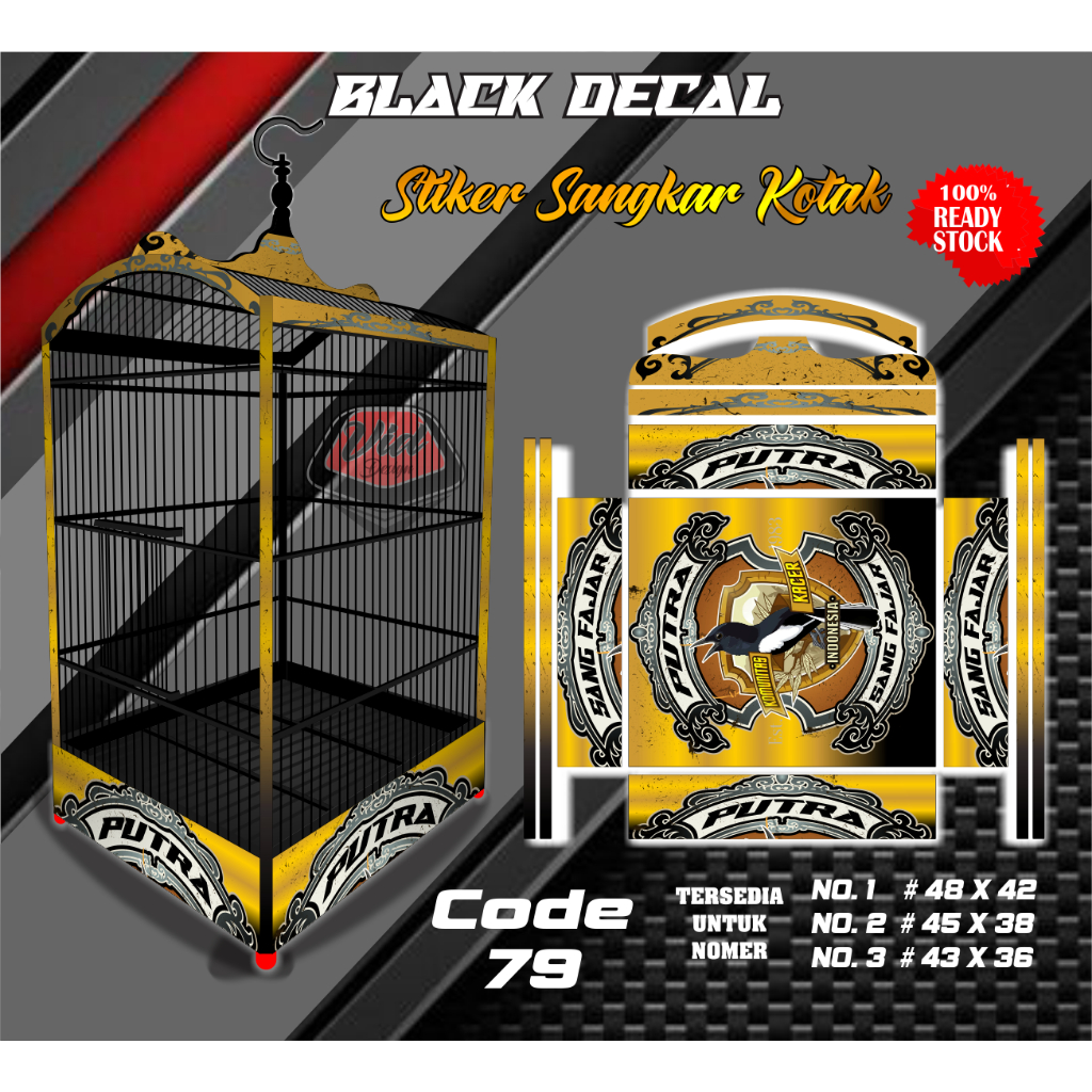 Jual Sticker Sangkar Kotak Decal Kandang Burung Bnr Kacer No 123 ...