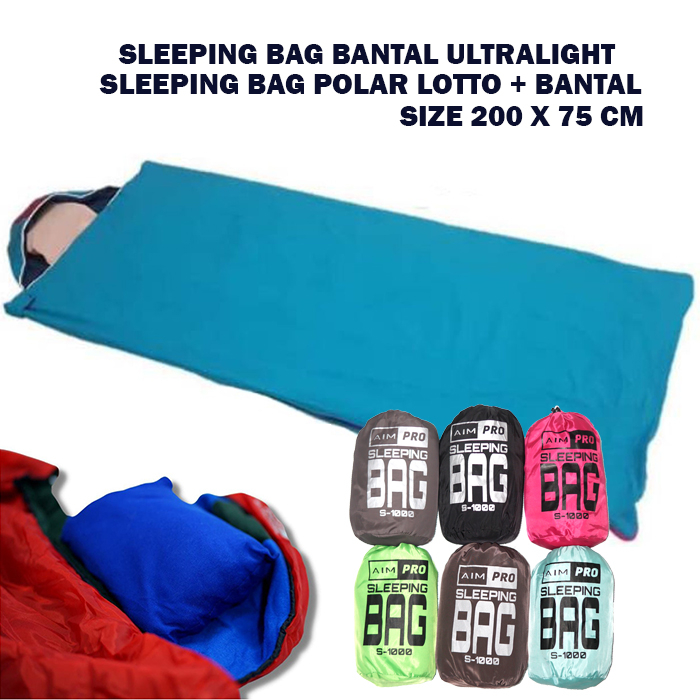 Jual Sleeping Bag Bantal Polar Lotto Kantong Tidur Sleping