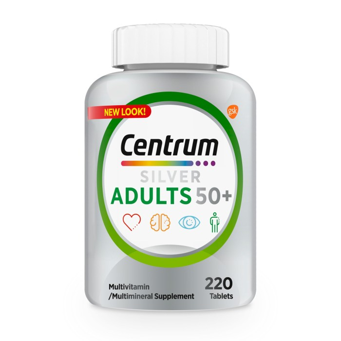 Jual Centrum Silver Multivitamin Multimineral Adults 50 Plus 220 Tablet ...