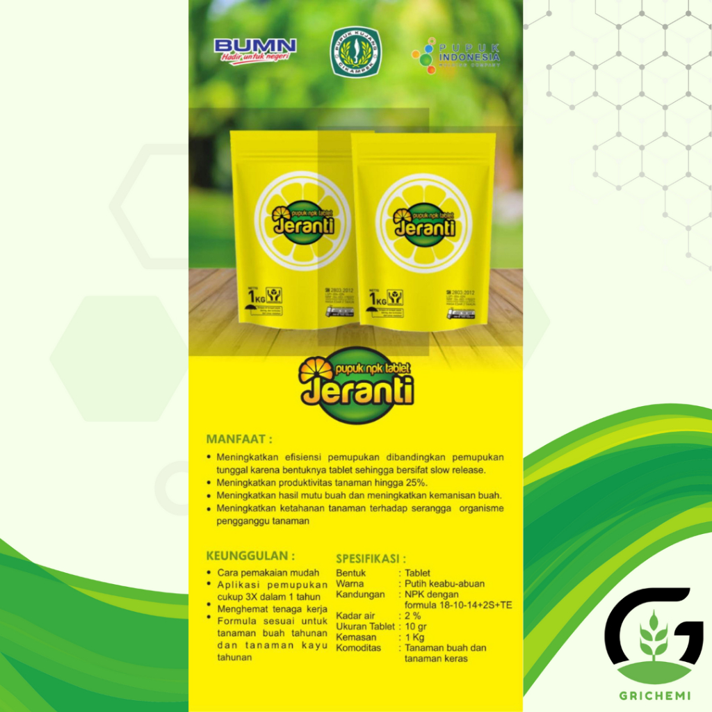 Jual PUPUK NPK TABLET JERANTI 1KG UNTUK TANAMAN BUNGA SAYUR BUAH ...