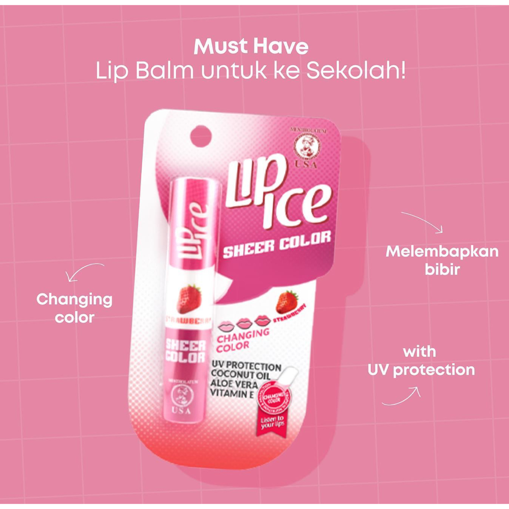 Jual LIP ICE Sheer Colour Changing Color Lip Balm with UV Protection