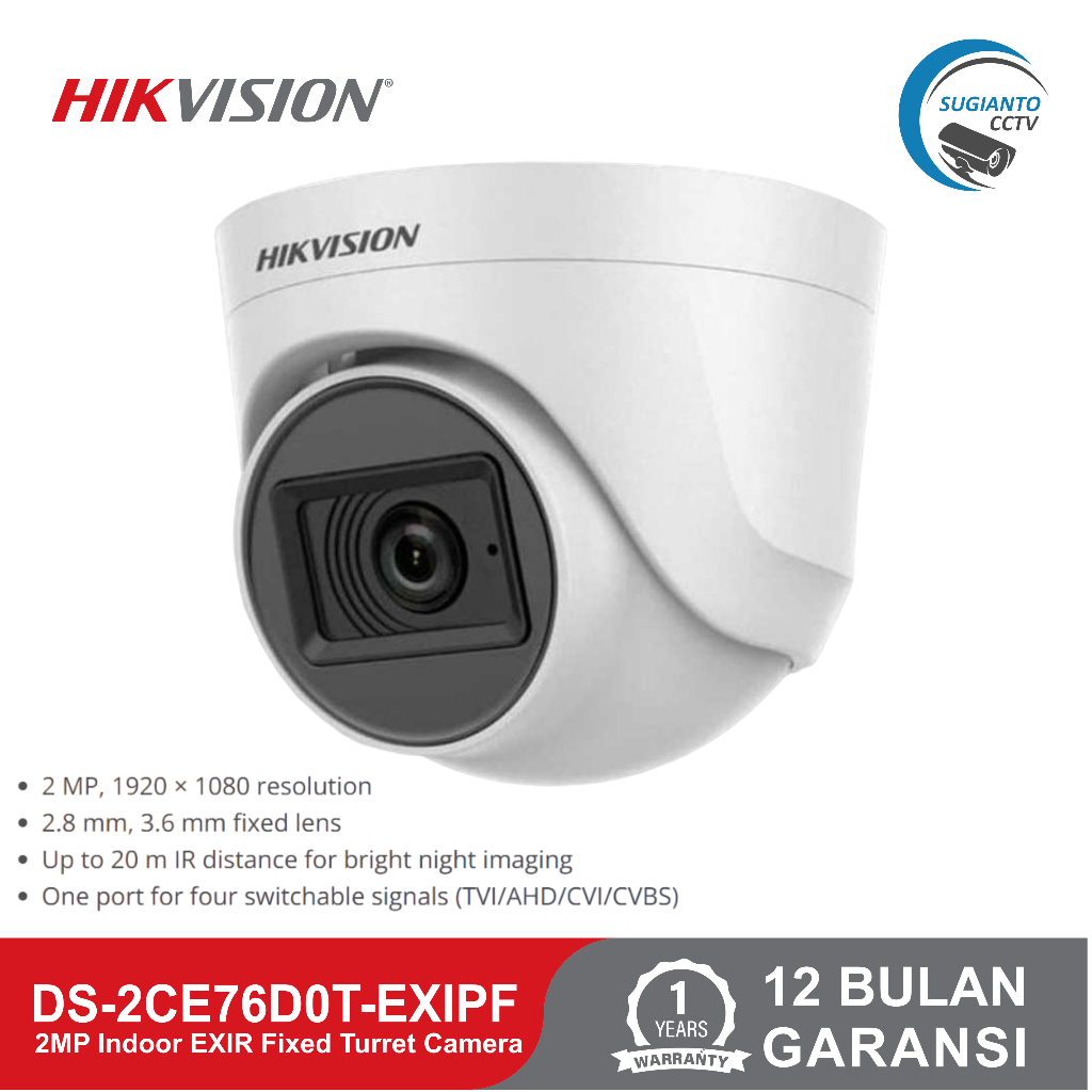 Jual Cctv Hikvision Ds 2ce76d0t Exlpf 2mp Indoor Exir Fixed Turret