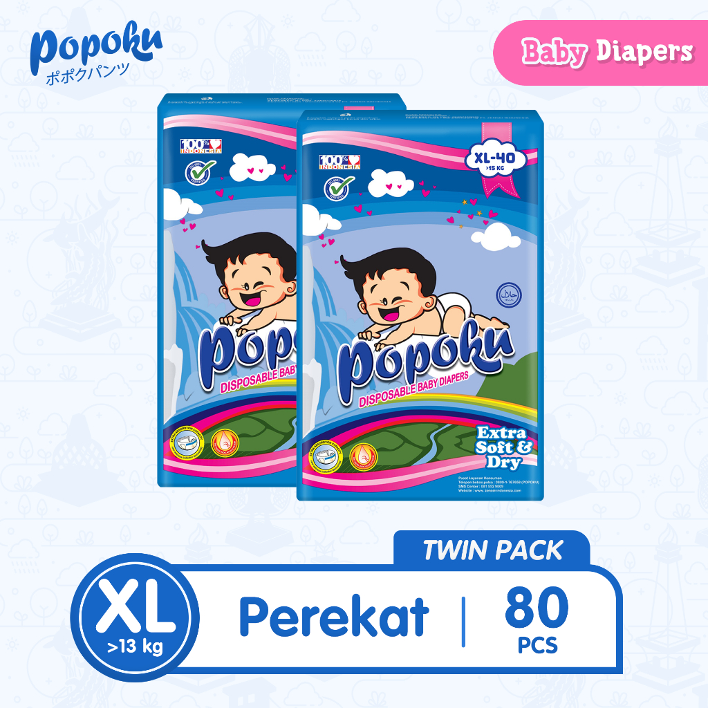 Jual Popok Bayi Tipe Perekat size XL isi 80pcs | Shopee Indonesia